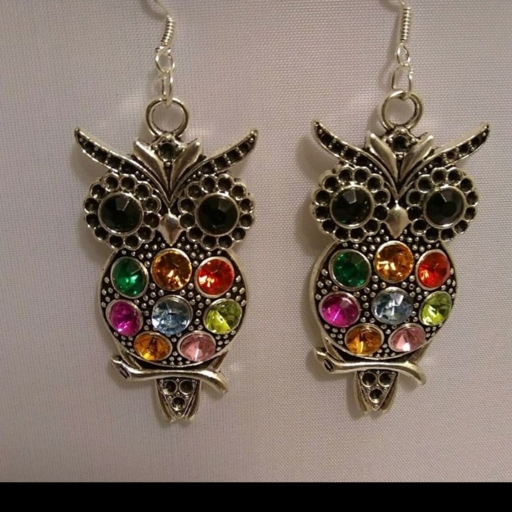 ❣️FREE W.P Rhinestone Owl🦉Dangle Earrings✨ - Picture 3 of 7